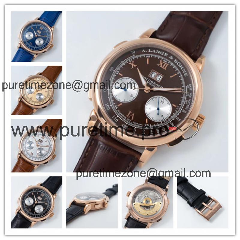 Replica Saxonia  A21j Automatic Movement Mens Watch Brown Dial Leather Strap C E02