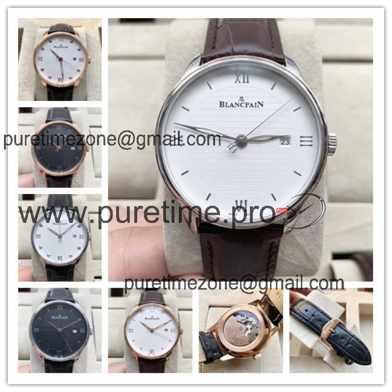 Replica Villeret Japan Miyota 8215 Automatic Movement Mens Watch White Dial Leather Strap B E03