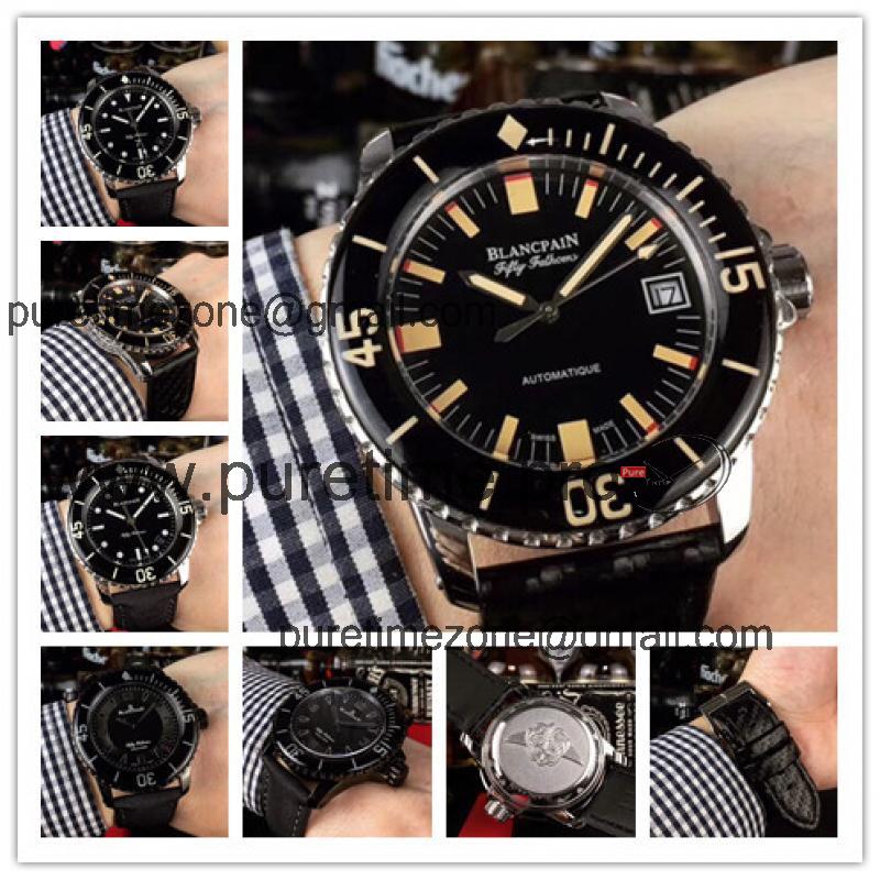 Replica Fifty Fathoms Japan Miyota 8215 Automatic Movement Mens Watch Black Dial Nylon Strap E08