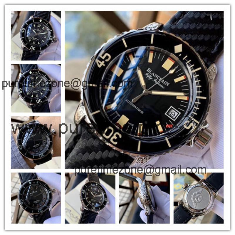 Replica Fifty Fathoms Japan Miyota 8215 Automatic Movement Mens Watch Black Dial Nylon Strap E12