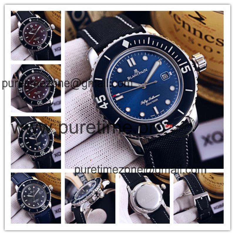 Replica Fifty Fathoms Japan Miyota 8215 Automatic Movement Mens Watch Blue Dial Nylon Strap E17