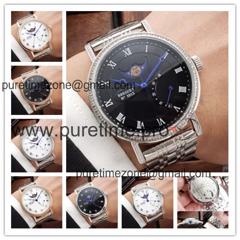 Replica Classique A21J Automatic Movement Mens Watch Black Dial Stainless Steel B E02