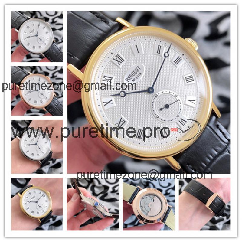 Replica Classique A21J Automatic Movement Mens Watch White Dial Leather Strap E03