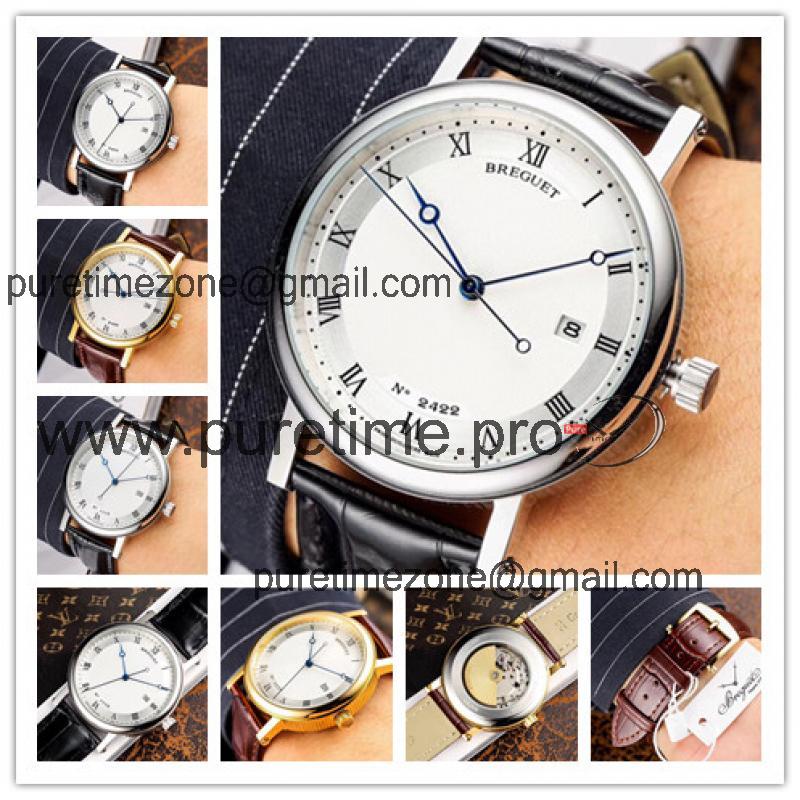 Replica Classique A21J Automatic Movement Mens Watch White Dial Leather Strap A E06