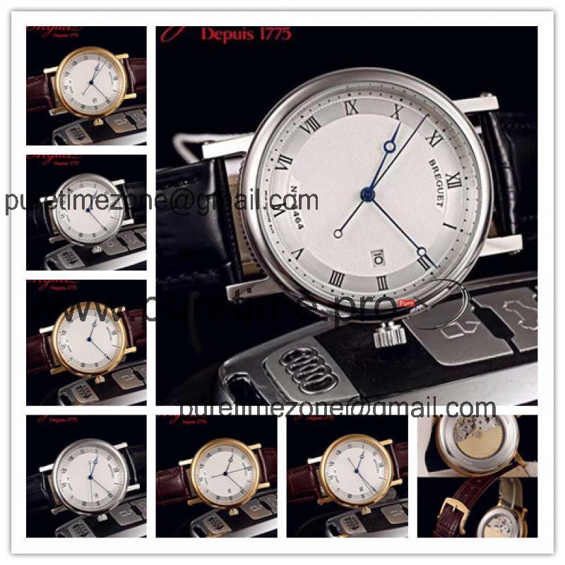 Replica Classique Japan Miyota 8215 Automatic Movement Mens Watch White Dial Leather Strap E09