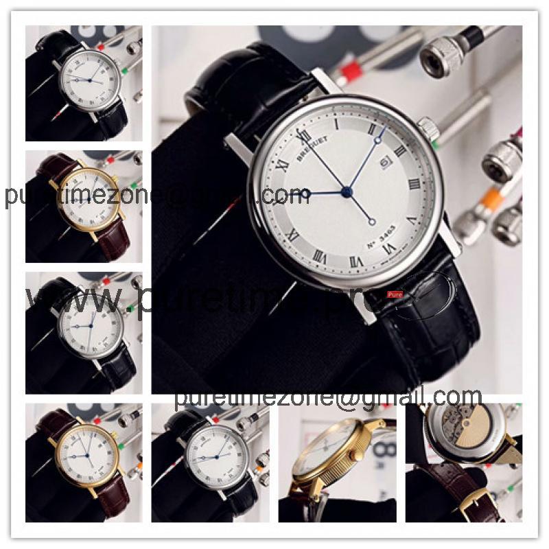 Replica Classique Japan Miyota 8215 Automatic Movement Mens Watch White Dial Leather Strap B E10