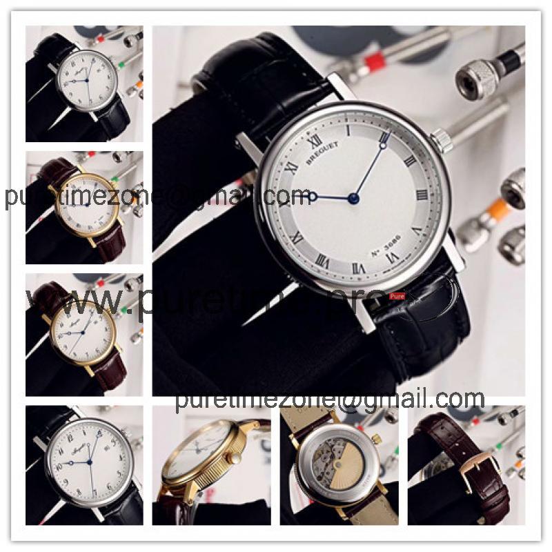 Replica Classique Japan Miyota 8215 Automatic Movement Mens Watch White Dial Leather Strap C E10