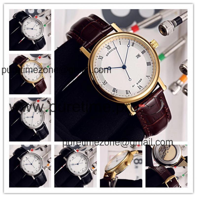 Replica Classique Japan Miyota 8215 Automatic Movement Mens Watch White Dial Leather Strap E12