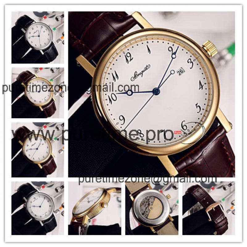 Replica Classique Japan Miyota 8215 Automatic Movement Mens Watch White Dial Leather Strap E13