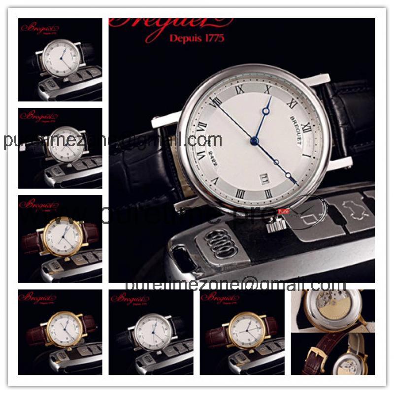 Replica Classique Japan Miyota 8215 Automatic Movement Mens Watch White Dial Leather Strap E14