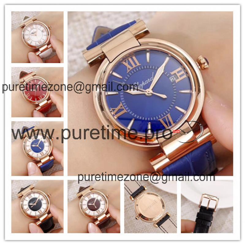 Replica Imperiale Swiss Quartz Movement Womens Watch Blue Dial Leather Strap B C01