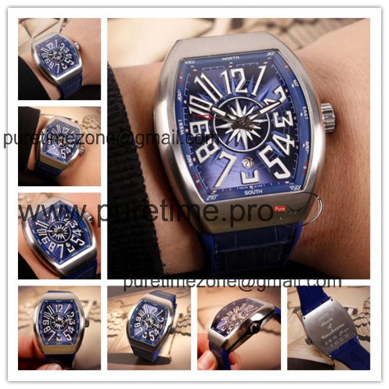 Replica Vanguard  A21j Automatic Movement Mens Watch Blue Dial Leather Strap E01