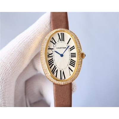 Replica Baignoire A21j Automatic Movement Womens Watch White Dial Leather Strap E266