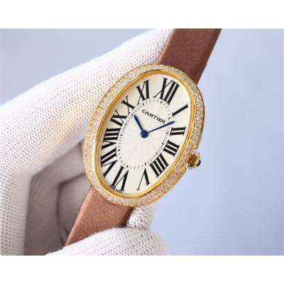 Replica Baignoire A21j Automatic Movement Womens Watch White Dial Leather Strap E266