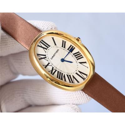 Replica Baignoire A21j Automatic Movement Womens Watch White Dial Leather Strap E266