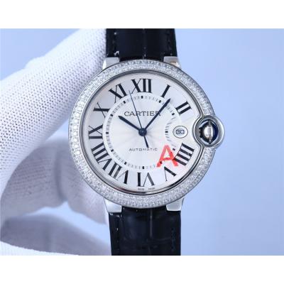 Replica Ballon Bleu A2824 Automatic Movement Mens Watch White Dial Leather Strap E267