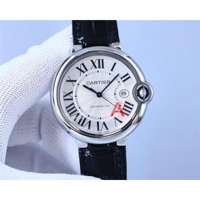 Replica Ballon Bleu A2824 Automatic Movement Mens Watch White Dial Leather Strap E267