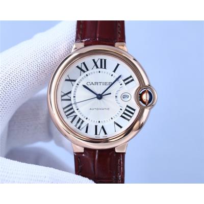 Replica Ballon Bleu A2824 Automatic Movement Mens Watch White Dial Leather Strap E267