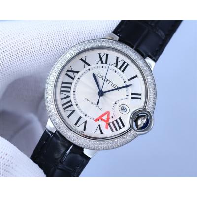 Replica Ballon Bleu A2824 Automatic Movement Mens Watch White Dial Leather Strap E267