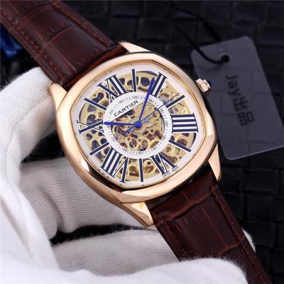 Replica Drive A21j Automatic Movement Mens Watch Skeleton Dial Leather Strap A G07