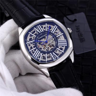 Replica Drive A21j Automatic Movement Mens Watch Skeleton Dial Leather Strap A G07