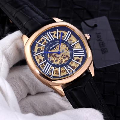 Replica Drive A21j Automatic Movement Mens Watch Skeleton Dial Leather Strap A G07