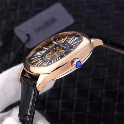 Replica Drive A21j Automatic Movement Mens Watch Skeleton Dial Leather Strap A G07