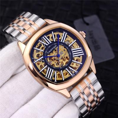 Replica Drive A21j Automatic Movement Mens Watch Skeleton Dial Two Tone Rose Gold B G07