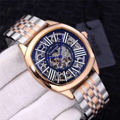 Replica Drive A21j Automatic Movement Mens Watch Skeleton Dial Two Tone Rose Gold B G07