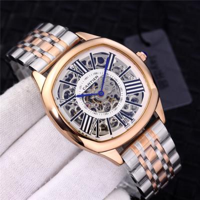 Replica Drive A21j Automatic Movement Mens Watch Skeleton Dial Two Tone Rose Gold B G07