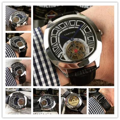 Replica Drive A21j Automatic Movement Mens Watch Black Tourbillon Dial Leather Strap G09