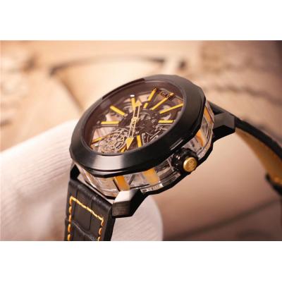 Replica Gerald Genta Octo A21J Automatic Movement Mens Watch Tourbillon Dial Leather Strap E03