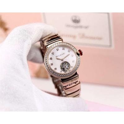 Replica Lvcea A21J Automatic Movement Womens Watch MOP Tourbillon Dial Rose Gold A E04