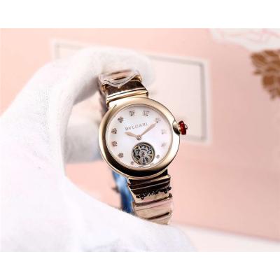 Replica Lvcea A21J Automatic Movement Womens Watch MOP Tourbillon Dial Rose Gold A E04