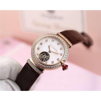 Replica Lvcea A21J Automatic Movement Womens Watch MOP Tourbillon Dial Rose Gold B E04