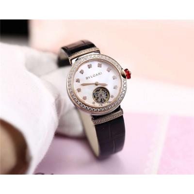 Replica Lvcea A21J Automatic Movement Womens Watch MOP Tourbillon Dial Rose Gold C E04