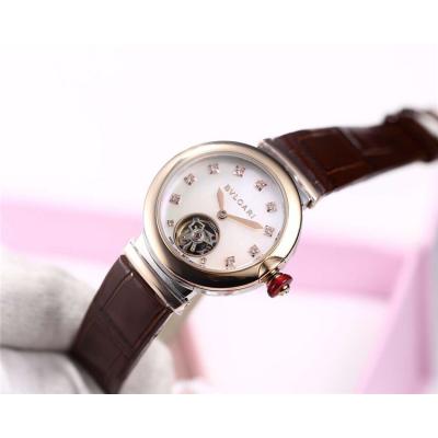 Replica Lvcea A21J Automatic Movement Womens Watch MOP Tourbillon Dial Rose Gold E E04