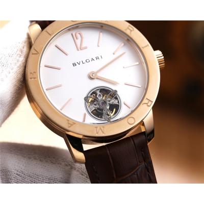 Replica A21J Automatic Movement Mens Watch White Dial Leather Strap B E05