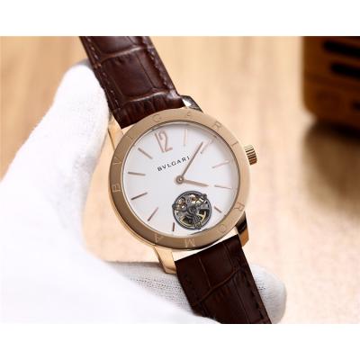 Replica A21J Automatic Movement Mens Watch White Dial Leather Strap B E05