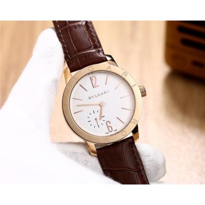 Replica A21J Automatic Movement Mens Watch White Dial Leather Strap A E06