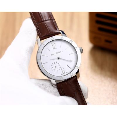 Replica A21J Automatic Movement Mens Watch White Dial Leather Strap A E06