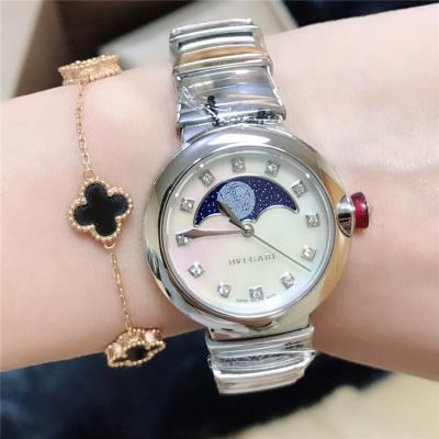 Replica Lvcea Swiss Quartz Movement Womens Watch MOP Moon Phase Dial Leather Strap E08