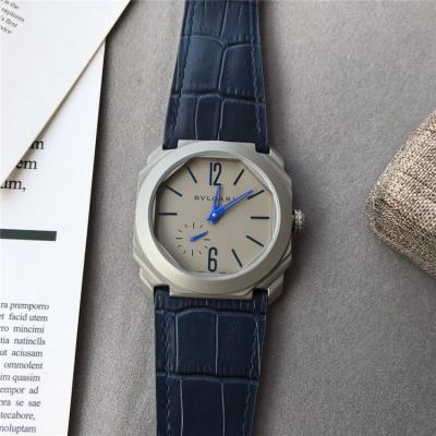 Replica Octo A21j Automatic Movement Mens Watch Gray Dial Leather Strap E13