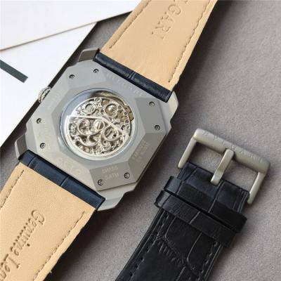 Replica Octo A21j Automatic Movement Mens Watch Gray Dial Leather Strap E13