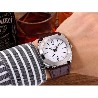 Replica Octo  A21j Automatic Movement  Mens Watch White Dial Leather Strap B E15