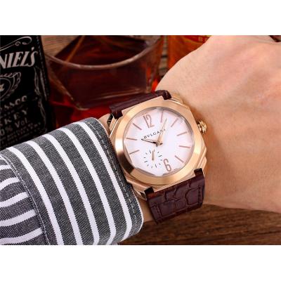 Replica Octo  A21j Automatic Movement  Mens Watch White Dial Leather Strap B E15