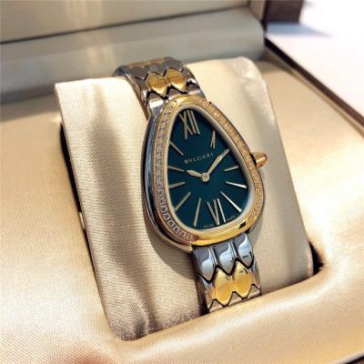 Replica Serpenti Swiss Quartz Movement Womens Watch Green Dial Stainless Steel E E24