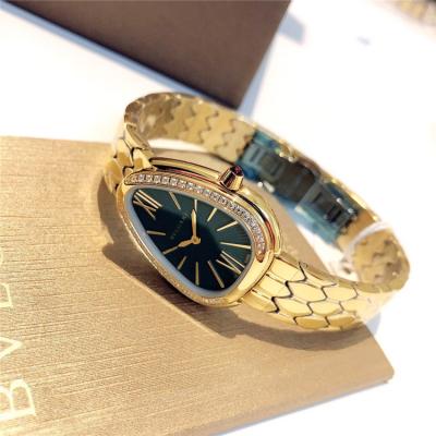 Replica Serpenti Swiss Quartz Movement Womens Watch Green Dial Stainless Steel E E24