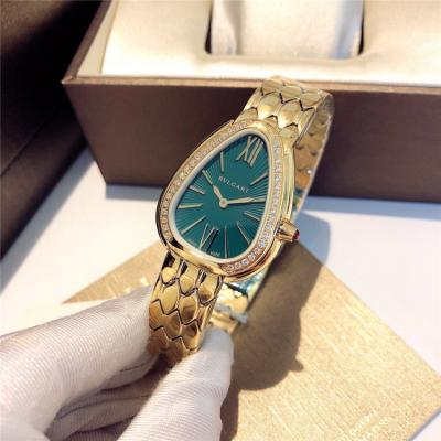 Replica Serpenti Swiss Quartz Movement Womens Watch Green Dial Stainless Steel E E24