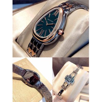 Replica Serpenti Swiss Quartz Movement Womens Watch Green Dial Stainless Steel E E24